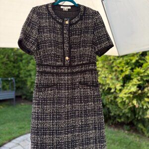 Gerard Darel Tweed Wool Dress – Glam - Inspired Short Sleeve Dress